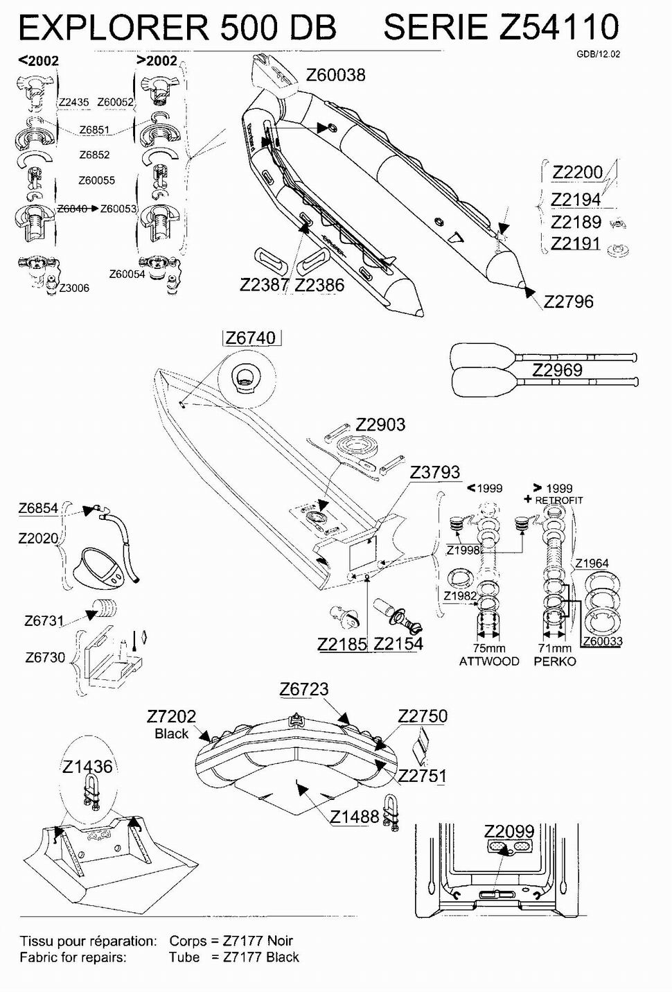 BOMBARD TECHNIQUE VUE ECLATEE EXPLORER 500 DB SERIE Z54110