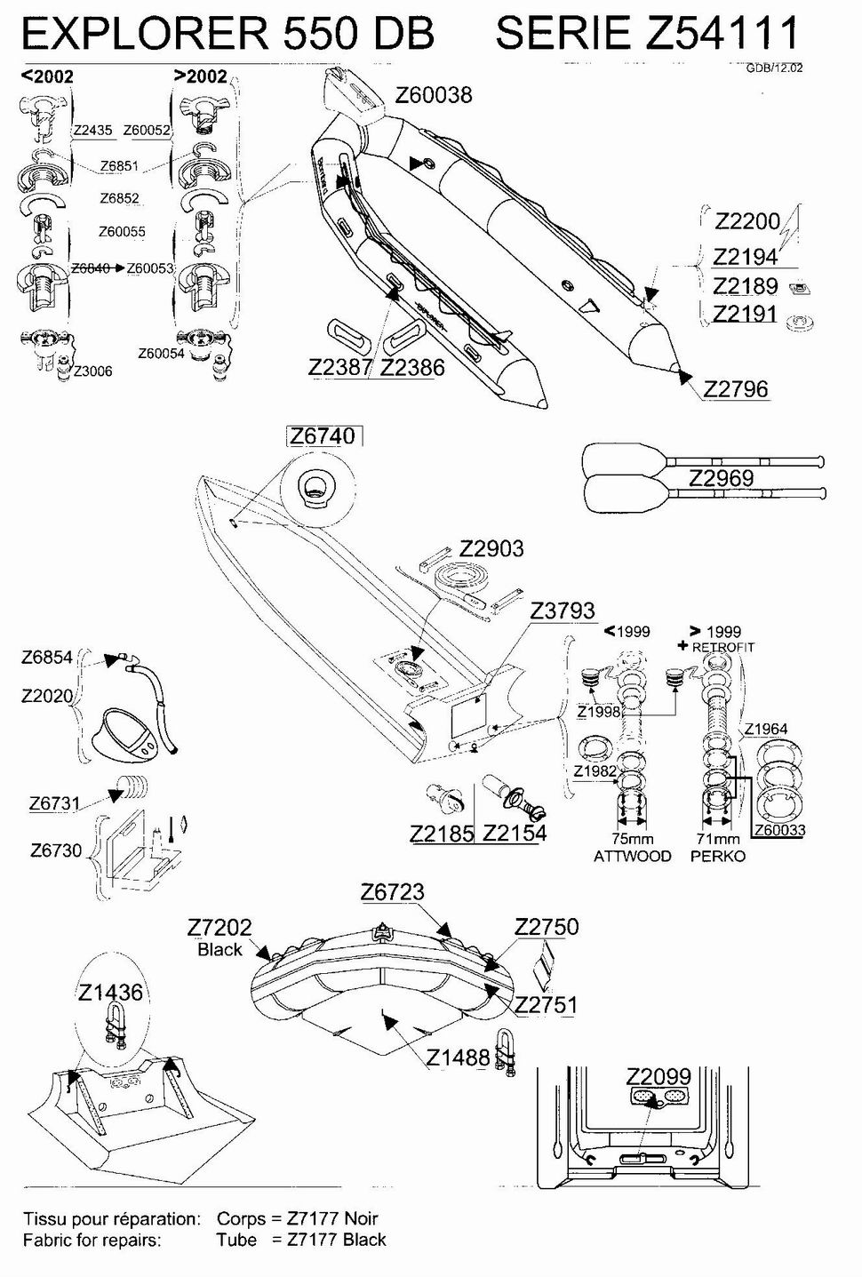 BOMBARD TECHNIQUE VUE ECLATEE EXPLORER 550 DB SERIE Z54111